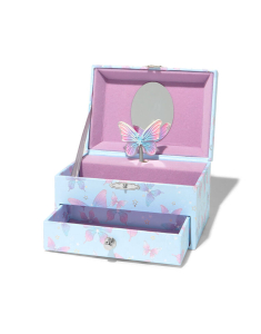 Caseta pentru bijuterii si ceasuri  Claire`s Club Blue Butterfly Musical 28678, 02, bb-shop.ro
