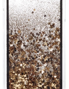 Accesoriu Tech Claire's Gold and Black Glitter Star Sequins Phone Case 2336, 001, bb-shop.ro