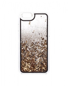 Accesoriu Tech Claire's Gold and Black Glitter Star Sequins Phone Case 2336, 02, bb-shop.ro