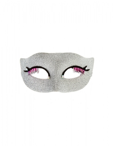 Accesoriu petrecere Claire's Eyelash Silver Glitter Mask 50623, 02, bb-shop.ro