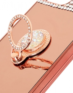 Accesoriu Tech Claire's Rose Gold Mirrored Ring Stand Phone Case 13171, 002, bb-shop.ro