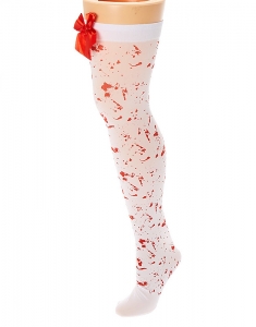 Accesoriu petrecere Claire's Blood Splatter Over The Knee Tights - White 97610, 02, bb-shop.ro