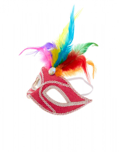 Accesoriu petrecere Claire's Rainbow Feather Gem Mask 15963, 02, bb-shop.ro