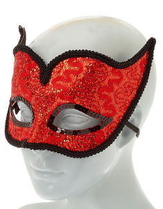 Accesoriu petrecere Claire's Lace Glitter Devil Mask 95066, 001, bb-shop.ro