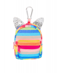 Breloc Claire's Rainbow Glitter Striped Mini Backpack Keychain 38187, 02, bb-shop.ro