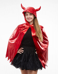 Accesoriu petrecere Claire`s Halloween Metallic Hooded Devil Cape - Red 72796, 02, bb-shop.ro
