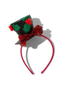Accesoriu petrecere Claire`s Christmas Top Hat and Holly Glitter Headband 44061, 02, bb-shop.ro