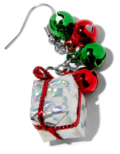 Accesoriu petrecere Claire`s Silver Christmas Present and Bell Drop Earrings 45812, 001, bb-shop.ro