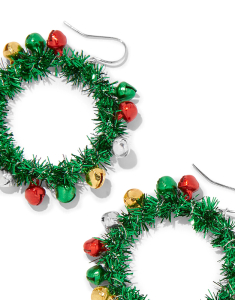 Accesoriu petrecere Claire`s Christmas Silver Tinsel Wreath Hoop Earrings 45765, 001, bb-shop.ro