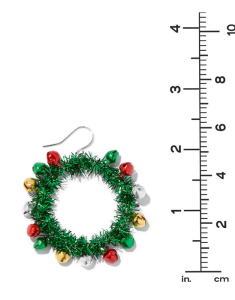 Accesoriu petrecere Claire`s Christmas Silver Tinsel Wreath Hoop Earrings 45765, 002, bb-shop.ro