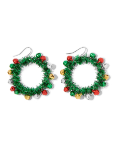 Accesoriu petrecere Claire`s Christmas Silver Tinsel Wreath Hoop Earrings 45765, 02, bb-shop.ro