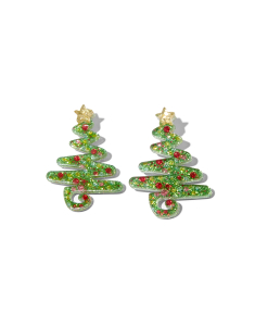 Accesoriu petrecere Claire`s Glitter Christmas Tree Drop Earrings 46237, 02, bb-shop.ro
