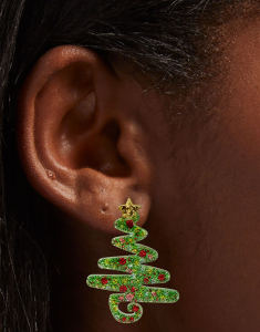 Accesoriu petrecere Claire`s Glitter Christmas Tree Drop Earrings 46237, 003, bb-shop.ro
