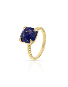 Inel Peroni&Parise Queen aur 14 kt cu diamante si lapis lazuli QUE-A01DBLAP, 02, bb-shop.ro