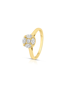 Inel de logodna aur 14 kt bouquet cu diamante RG097376-214-Y, 02, bb-shop.ro