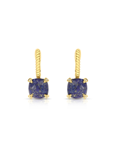 Cercei Peroni&Parise Queen aur 14 kt cu diamante si lapis lazuli QUE-O01DBLAP, 001, bb-shop.ro