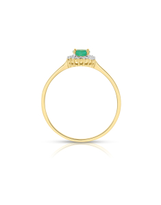 Inel aur 18 kt cu diamante si smarald R24694E-Y, 002, bb-shop.ro