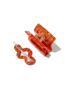 Accesoriu par Claire`s Retro Swirl Orange Set 42477, 001, bb-shop.ro