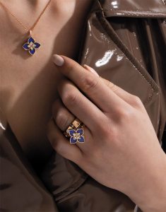 Inel Roberto Coin Venetian Princess aur 18 kt cu lapis lazuli si diamante ADV777RI3192R, 001, bb-shop.ro