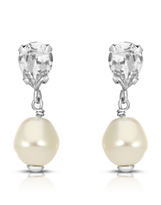 Cercei argint 925 stud lung cu perle si cristale 32746AG-RH-C, 001, bb-shop.ro