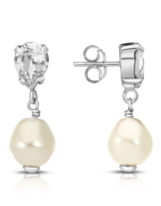 Cercei argint 925 stud lung cu perle si cristale 32746AG-RH-C, 02, bb-shop.ro
