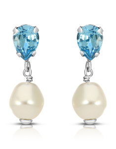 Cercei argint 925 stud lung cu perle si cristale bleu 32746AG-RH-A, 001, bb-shop.ro