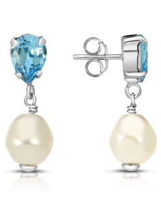 Cercei argint 925 stud lung cu perle si cristale bleu 32746AG-RH-A, 02, bb-shop.ro