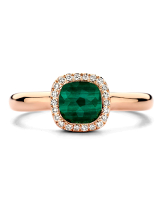 Inel Tirisi Jewelry Milano aur 18 kt cu diamante si malachit TR9624MC-P, 001, bb-shop.ro