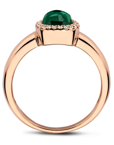 Inel Tirisi Jewelry Milano aur 18 kt cu diamante si malachit TR9624MC-P, 002, bb-shop.ro