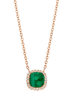 Colier Tirisi Jewelry Milano aur 18 kt cu diamante si malachit TP9152MC-P, 02, bb-shop.ro