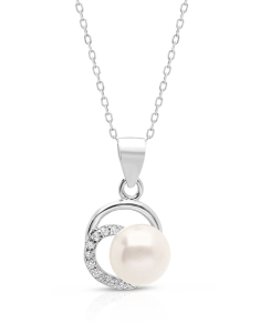 Colier argint 925 cu perla si cubic zirconia YE9232-CH-W, 001, bb-shop.ro