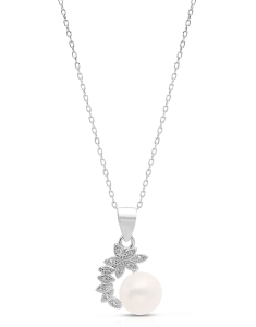 Colier argint 925 cu perla si cubic zirconia YE9234-CH-W, 02, bb-shop.ro
