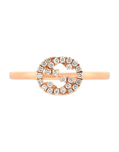 Inel Gucci Interlocking G aur 18 kt cu diamante YBC729412001-P, 001, bb-shop.ro