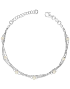 Bratara argint 925 lant triplu cu perle LS005-BR1-RH-W, 02, bb-shop.ro
