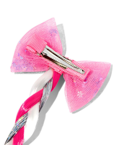 Accesoriu par Claire’s Club Hot Pink Bow Braid Faux Hair Tie 37298, 001, bb-shop.ro